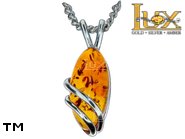 Jewellery SILVER sterling pendant.  Stone: amber. TAG: ; name: P-419; weight: 1g.