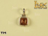 Jewellery SILVER sterling pendant.  Stone: amber. TAG: ; name: P-429; weight: 1.5g.