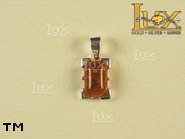 Jewellery SILVER sterling pendant.  Stone: amber. TAG: ; name: P-437; weight: 1.5g.