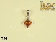 Jewellery SILVER sterling pendant.  Stone: amber. TAG: ; name: P-439; weight: 0.8g.