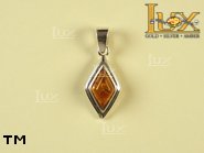 Jewellery SILVER sterling pendant.  Stone: amber. TAG: ; name: P-441-1; weight: 1.8g.