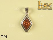 Jewellery SILVER sterling pendant.  Stone: amber. TAG: ; name: P-441-2; weight: 2.5g.