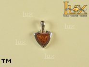 Jewellery SILVER sterling pendant.  Stone: amber. TAG: ; name: P-451; weight: 1.4g.