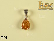 Jewellery SILVER sterling pendant.  Stone: amber. TAG: ; name: P-452; weight: 1.3g.