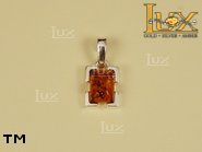 Jewellery SILVER sterling pendant.  Stone: amber. TAG: ; name: P-454; weight: 1.2g.