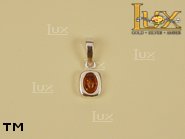 Jewellery SILVER sterling pendant.  Stone: amber. TAG: ; name: P-457; weight: 1g.