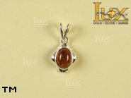 Jewellery SILVER sterling pendant.  Stone: amber. TAG: ; name: P-462; weight: 1.2g.