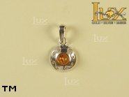 Jewellery SILVER sterling pendant.  Stone: amber. TAG: ; name: P-476; weight: 1g.