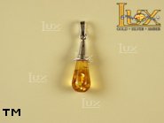 Jewellery SILVER sterling pendant.  Stone: amber. TAG: ; name: P-488; weight: 1.7g.