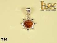 Jewellery SILVER sterling pendant.  Stone: amber. TAG: stars; name: P-492; weight: 2.2g.