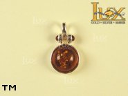 Jewellery SILVER sterling pendant.  Stone: amber. TAG: ; name: P-494; weight: 2.4g.