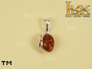 Jewellery SILVER sterling pendant.  Stone: amber. TAG: ; name: P-496; weight: 1.2g.