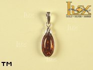 Jewellery SILVER sterling pendant.  Stone: amber. TAG: ; name: P-499; weight: 1.6g.