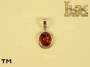 Jewellery SILVER sterling pendant.  Stone: amber. TAG: ; name: P-501; weight: 1.4g.