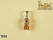 Jewellery SILVER sterling pendant.  Stone: amber. TAG: ; name: P-504; weight: 1.5g.