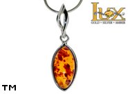 Jewellery SILVER sterling pendant.  Stone: amber. TAG: ; name: P-506; weight: 1.45g.