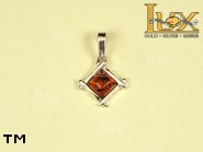 Jewellery SILVER sterling pendant.  Stone: amber. TAG: ; name: P-516-1; weight: 1.2g.