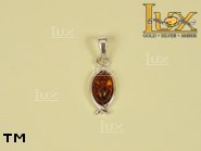 Jewellery SILVER sterling pendant.  Stone: amber. TAG: ; name: P-517-1; weight: 1g.