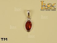 Jewellery SILVER sterling pendant.  Stone: amber. TAG: ; name: P-517-2; weight: 1g.