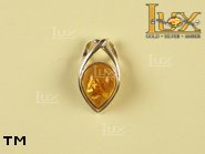 Jewellery SILVER sterling pendant.  Stone: amber. TAG: ; name: P-518; weight: 1.6g.