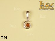 Jewellery SILVER sterling pendant.  Stone: amber. Snail. TAG: animals; name: P-519; weight: 0.9g.