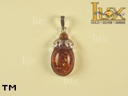 Jewellery SILVER sterling pendant.  Stone: amber. TAG: ; name: P-521-1; weight: 2.9g.