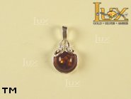 Jewellery SILVER sterling pendant.  Stone: amber. TAG: ; name: P-522; weight: 1.7g.