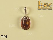 Jewellery SILVER sterling pendant.  Stone: amber. TAG: ; name: P-523; weight: 1.9g.