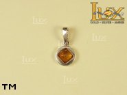 Jewellery SILVER sterling pendant.  Stone: amber. TAG: ; name: P-524; weight: 1.2g.