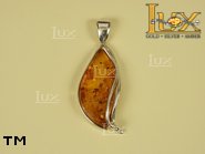 Jewellery SILVER sterling pendant.  Stone: amber. TAG: ; name: P-532; weight: 4.8g.