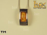 Jewellery SILVER sterling pendant.  Stone: amber. TAG: ; name: P-547; weight: 3.5g.