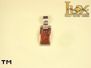 Jewellery SILVER sterling pendant.  Stone: amber. TAG: ; name: P-571; weight: 2.9g.