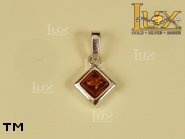 Jewellery SILVER sterling pendant.  Stone: amber. TAG: ; name: P-572; weight: 1.4g.