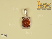 Jewellery SILVER sterling pendant.  Stone: amber. TAG: ; name: P-578; weight: 1.8g.