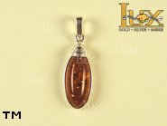 Jewellery SILVER sterling pendant.  Stone: amber. TAG: ; name: P-583; weight: 2g.