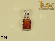 Jewellery SILVER sterling pendant.  Stone: amber. TAG: ; name: P-588; weight: 2g.