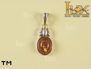 Jewellery SILVER sterling pendant.  Stone: amber. TAG: ; name: P-603; weight: 2.5g.