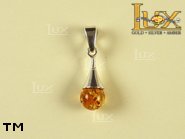 Jewellery SILVER sterling pendant.  Stone: amber. TAG: ; name: P-612; weight: 1.7g.