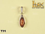 Jewellery SILVER sterling pendant.  Stone: amber. TAG: ; name: P-614; weight: 1.7g.