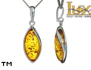 Jewellery SILVER sterling pendant.  Stone: amber. TAG: ; name: P-625; weight: 2.7g.