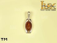 Jewellery SILVER sterling pendant.  Stone: amber. TAG: ; name: P-627; weight: 1.4g.