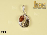 Jewellery SILVER sterling pendant.  Stone: amber. TAG: signs; name: P-629; weight: 2.5g.