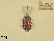 Jewellery SILVER sterling pendant.  Stone: amber. TAG: ; name: P-632; weight: 2.5g.