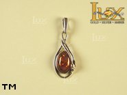 Jewellery SILVER sterling pendant.  Stone: amber. TAG: ; name: P-633; weight: 2.3g.