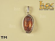 Jewellery SILVER sterling pendant.  Stone: amber. TAG: ; name: P-634; weight: 5.4g.