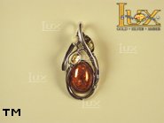 Jewellery SILVER sterling pendant.  Stone: amber. TAG: nature; name: P-638; weight: 8g.