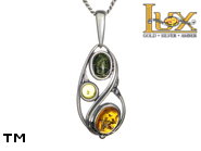 Jewellery SILVER sterling pendant.  Stone: amber. TAG: ; name: P-641; weight: 2.7g.