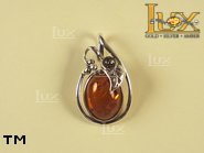 Jewellery SILVER sterling pendant.  Stone: amber. TAG: ; name: P-643; weight: 4g.