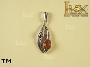 Jewellery SILVER sterling pendant.  Stone: amber. TAG: nature; name: P-651; weight: 2.7g.