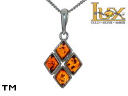 Jewellery SILVER sterling pendant.  Stone: amber. TAG: modern, clasic; name: P-657; weight: 2.4g.
